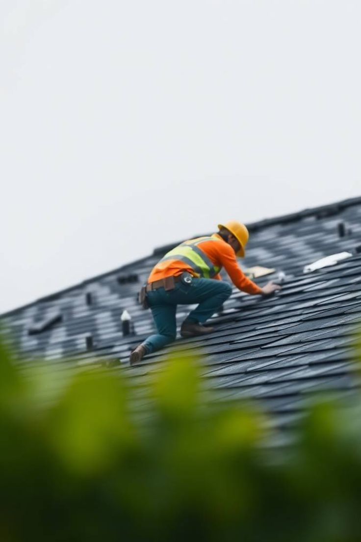 Professional Roofer Fixing a Roof